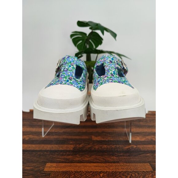 Jeffrey Campbell Women's Enfance Floral Print  Blue Chunky Platform Size 8.5 US - Picture 2 of 9